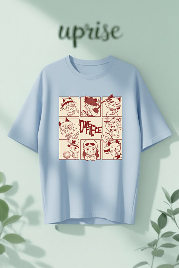 One Piece Printed Cotton Oversize T-Shirt