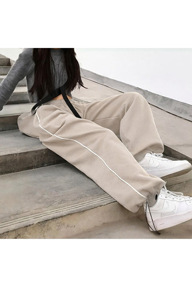 حزمة من قطعتين من بدلة رياضية Harajuku Zip Detail قصة فضفاضة
