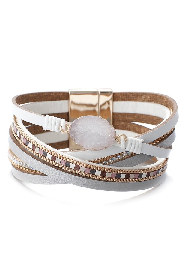 Bratara statement multilayer BOHO Silver Touch - 1