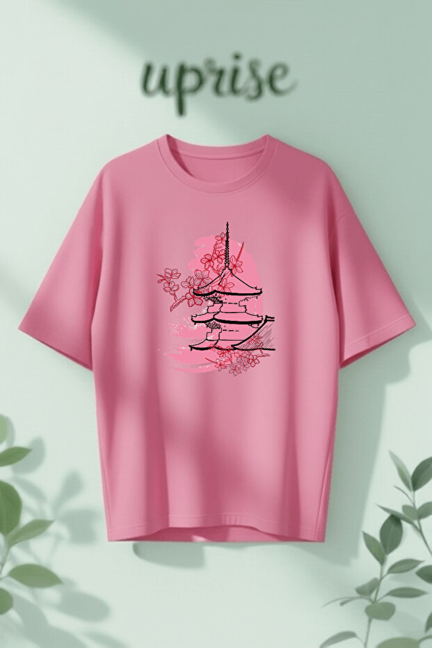 Sakura Japan Aesthetic Printed Cotton Oversize T-Shirt