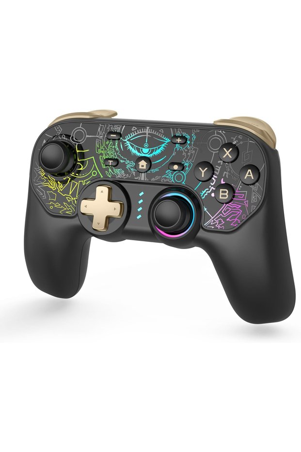 Switch Pro Controller RGB Mode Compatible with Switch/Lite/OLED/Mac/PC – Black