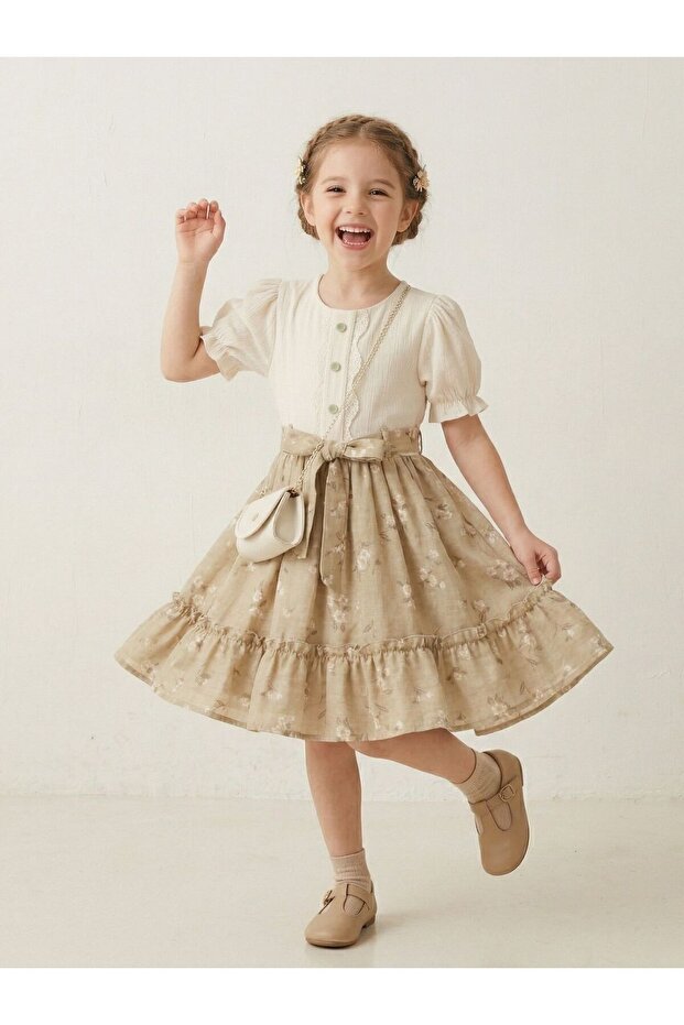 Carved Lace Dress with Bag