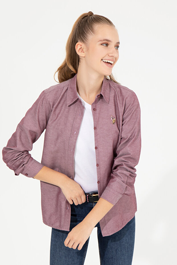 Women's Cherry Long Sleeve Basic Shirt 50256672-Vr223