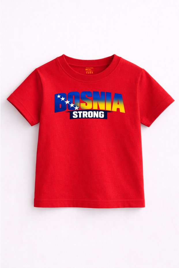 Bosnia Strong Legacy – Bosna Bayrak Effect Printed Children's T-Shirt