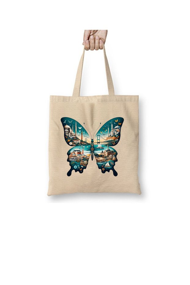 In Istanbul My Wings White Tote Bag Long Handle Shopping Bag Beach Bag