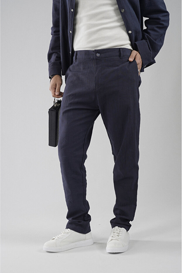 Trend Biz Cotton Regular Fit Linen Trousers
