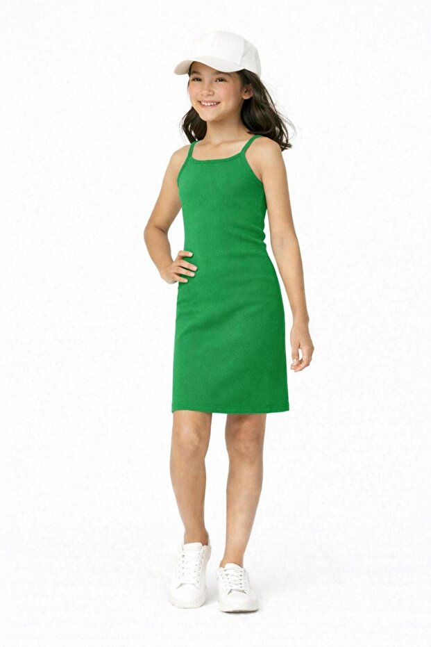 Fashionalphabet Rope Strap Young Girl Dress