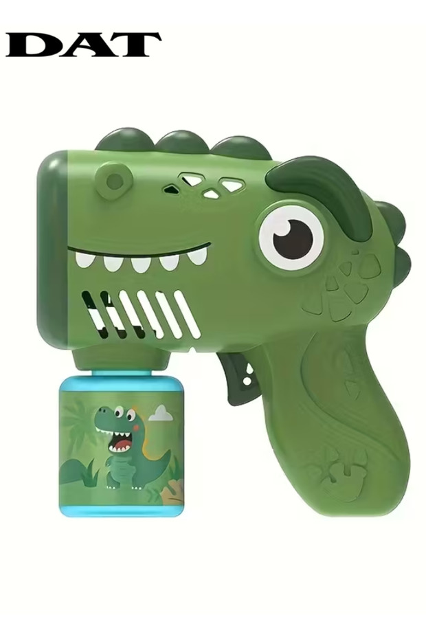 Dinosaur Bubble Gun Toy with LED Light, Automatic Bubble Blower