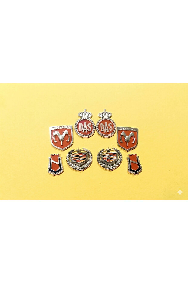 8 Metal Nuts with Emblem Tape