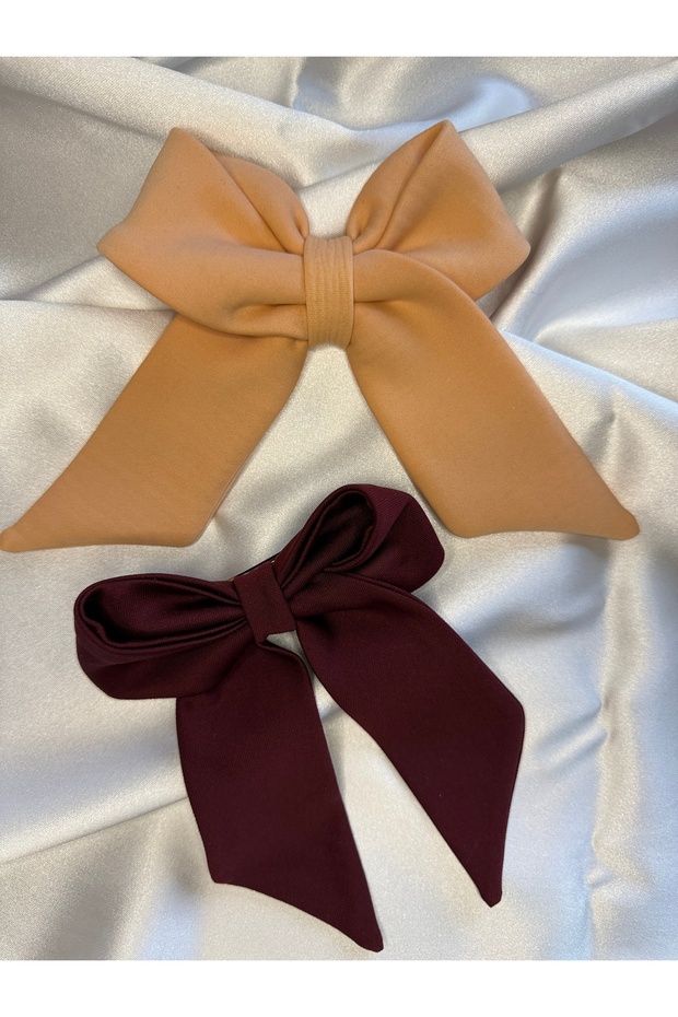 Oysho Fabric 8 cm French Automatic Clip Bow Buckle Set of 2