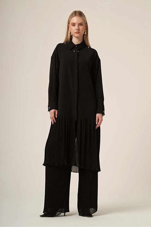 Women's Chiffon Detail Suit Black 31331