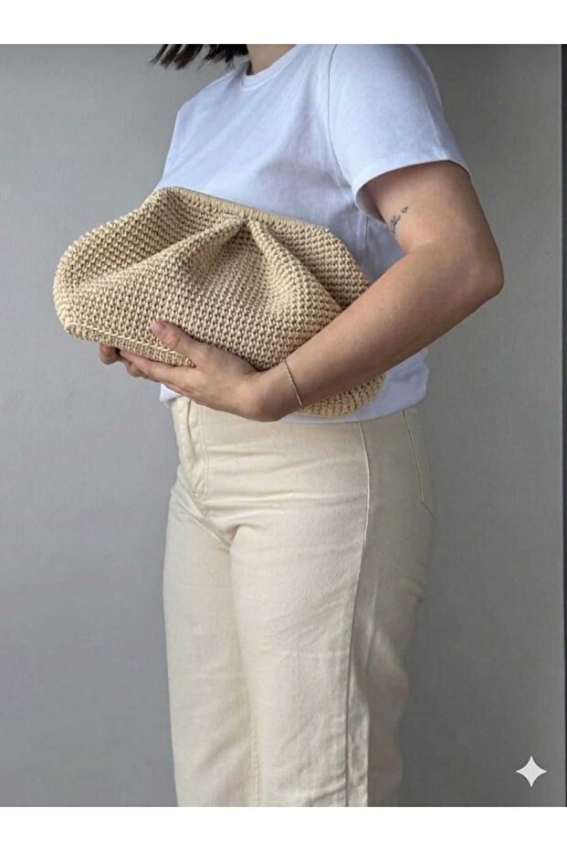 Bag/ Hand Knitted Bag/ Handmade Bag Summer Bag/Scholarship Clutch Bag/Clutch Bag/Saddle Bag