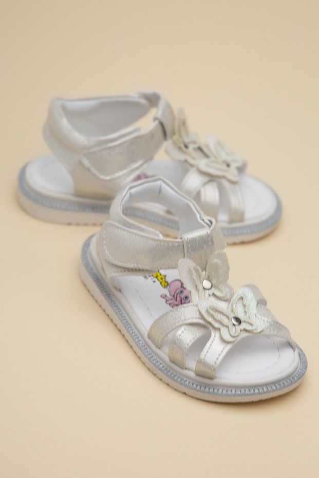 Şirinbebe Orthopedic Baby Girl Sandals with Butterfly Detail