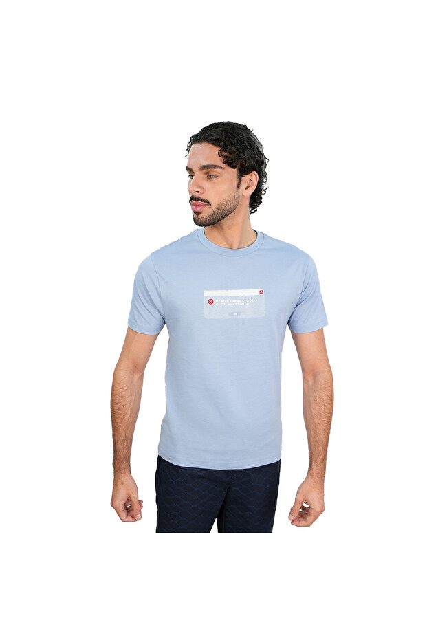 Men’s Slim Cotton Crew Neck Message Print Tee