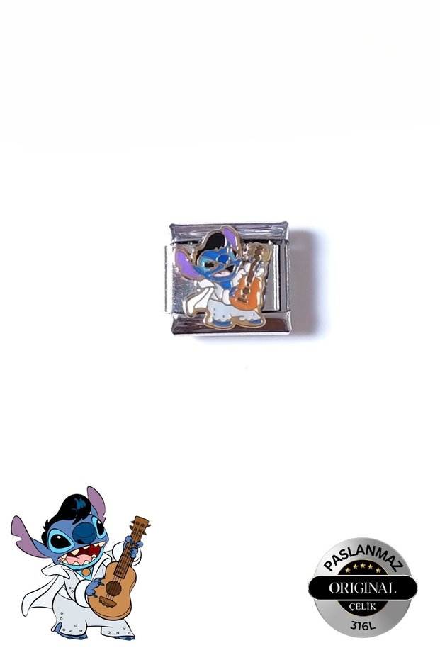 Italian Stitch Charm Bracelet Charm with Elvis Figure Musician Stitch Model 1 Piece