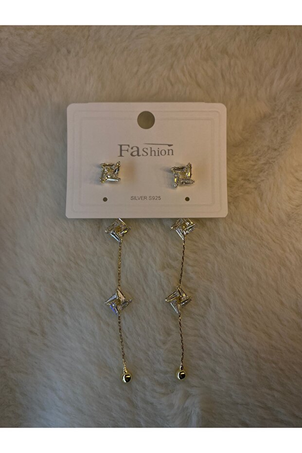 Gold Zircon Stone Earrings. Blackness Does Not Exist.