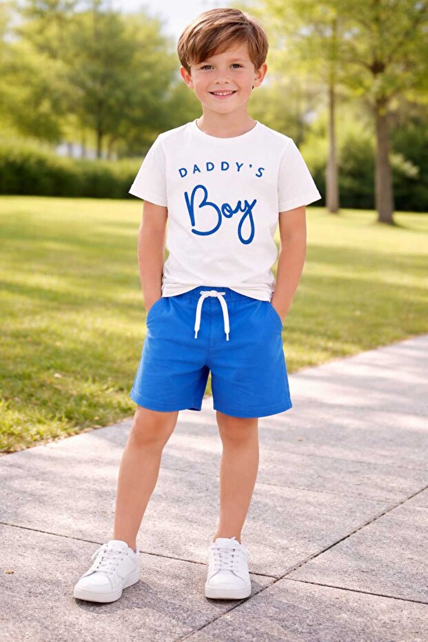 طقم صيفي مكون من قطعتين للأولاد مطبوع عليه Dady's Boy