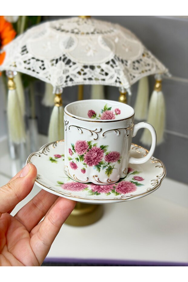 6-Person Porcelain Turkish Coffee Cup
