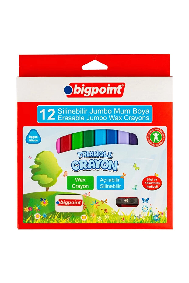 Wax Crayon Erasable Jumbo Crayon 12 Colors