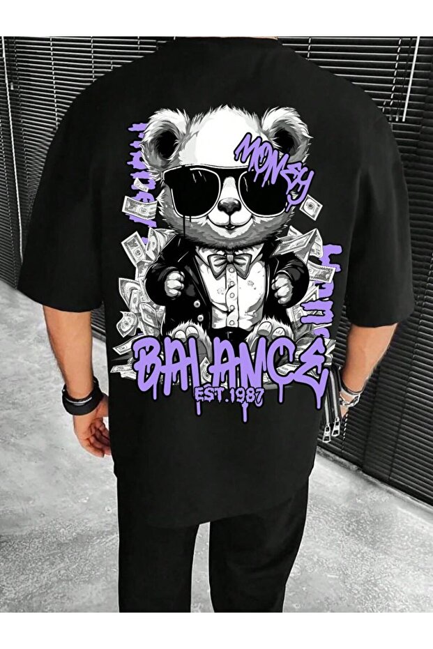 Panda Printed Oversize Women'S/Men's Unisex Tshirt