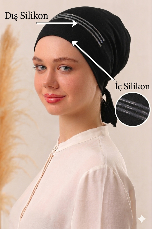 Double Silicone Non-Slip Bonnet - Scarf Shawl Headscarf Non-Slip Bonnet with Non-Slip Tape