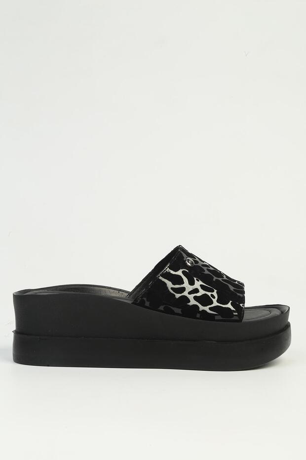 Black Women's Heeled Slippers Pc-7858
