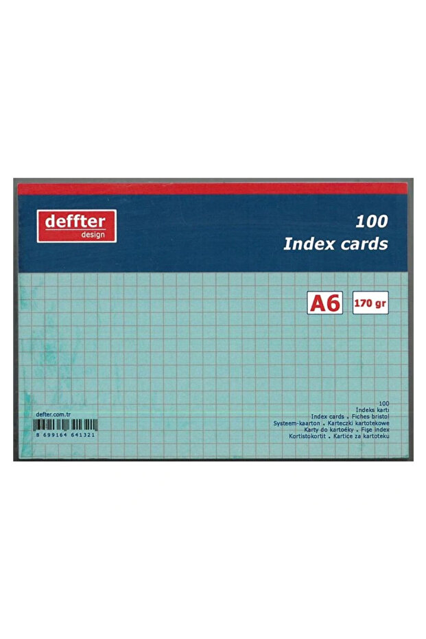 A6 Checkered Index Card Blue