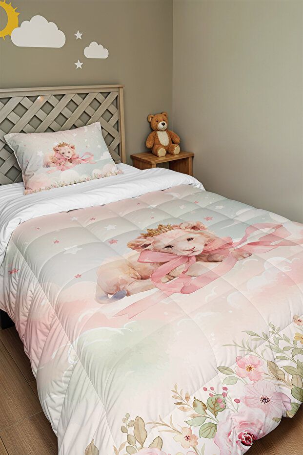 Lion Cub Patterned Single Duvet and Pillowcase