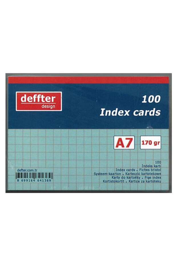 A7 Checkered Index Card Blue