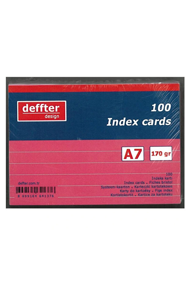 A7 Lined Index Card Pink