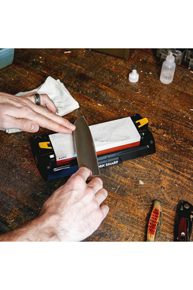 Ceramic Stone Sharpener with Whetstone Base - 6