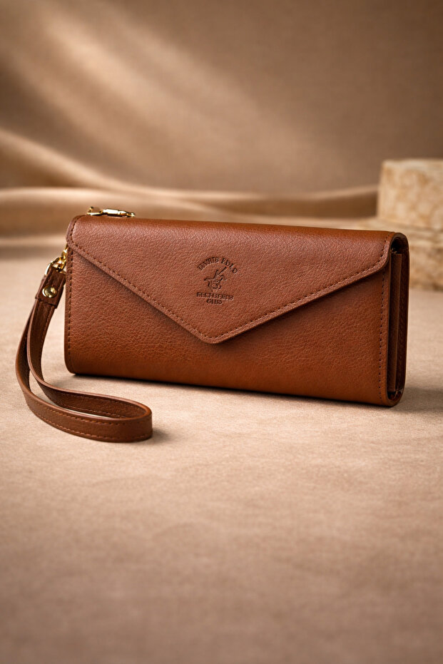 Women's Large Size Wallet - Stylish Organizer Wallet with Multiple Compartments, Zipper, Card Holder, and Wrist Strap