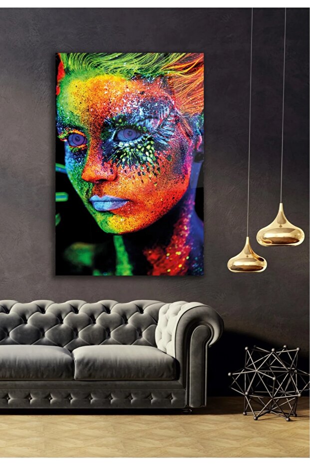 Neon Woman Design Glass Table
