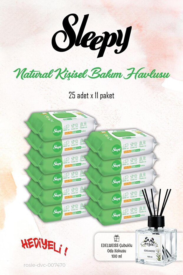 Personal Care Towels 11 Pack, Natural 25-Pack and Rosie Fragrance