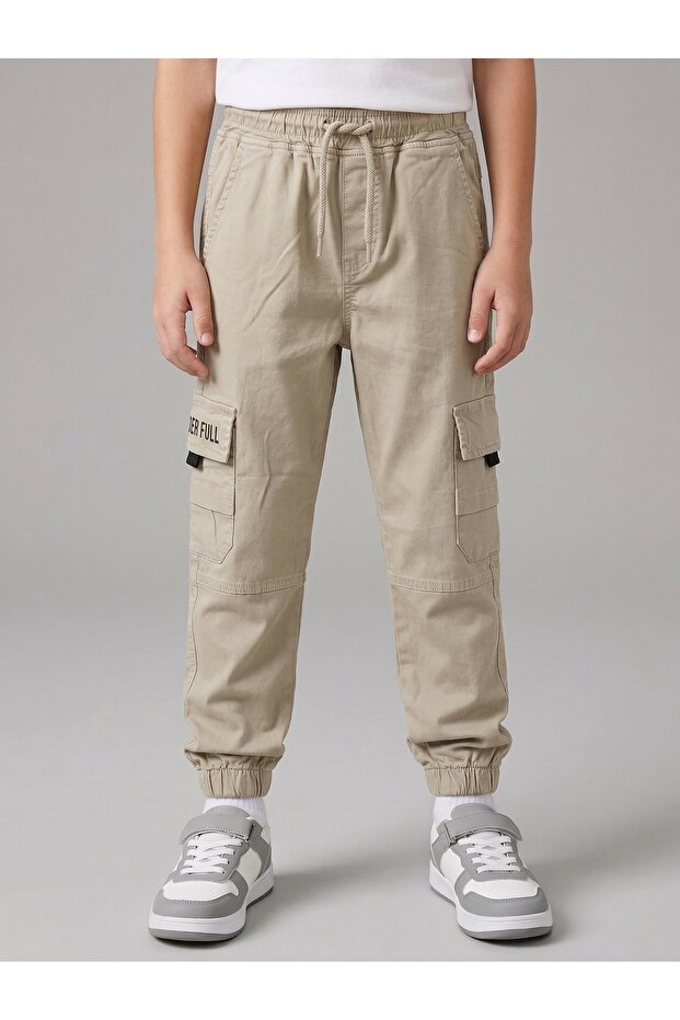 Boys' Lycra Commando Elastic Pants with Pockets