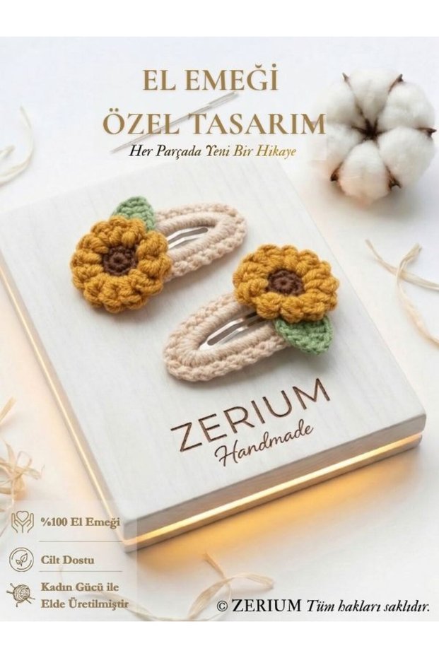 Children's and Women's Knitted Snap Buckle Handmade Sunflower Series No: 2