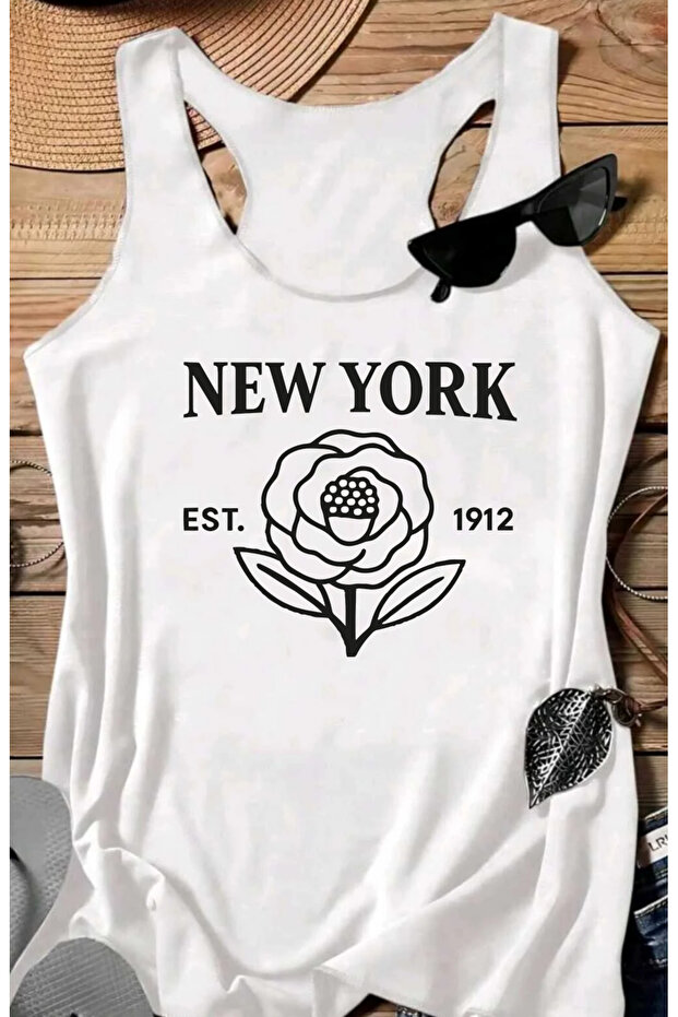 New York Printed Summer Swimmer Women's Athlete Tshirt
