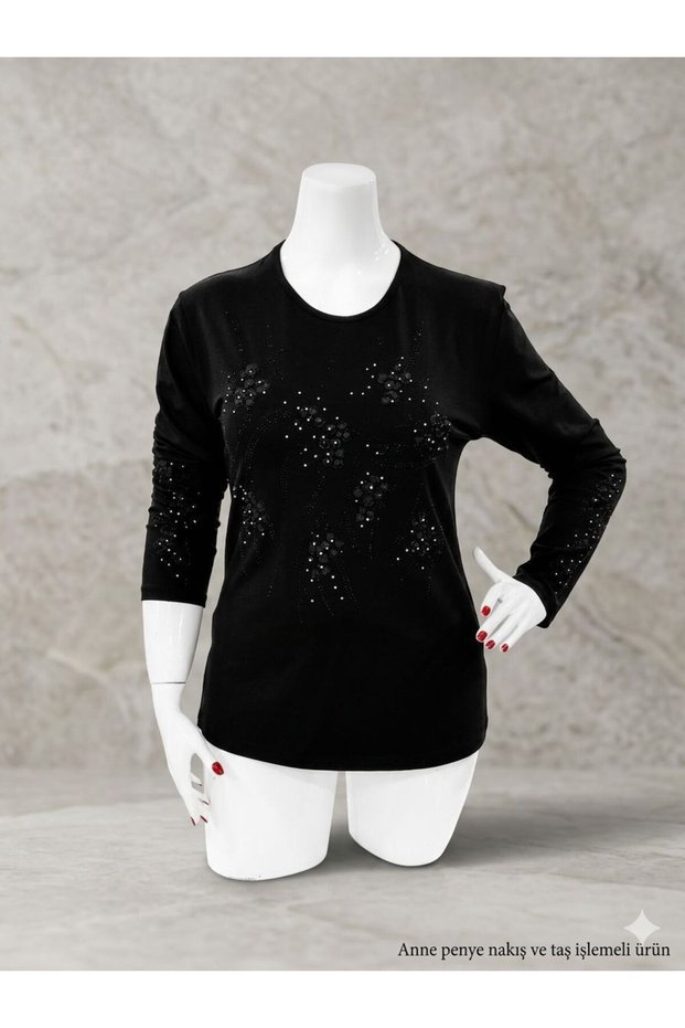Women's Stone Embroidered Mother Combed Cotton Blouse (Season-2026)