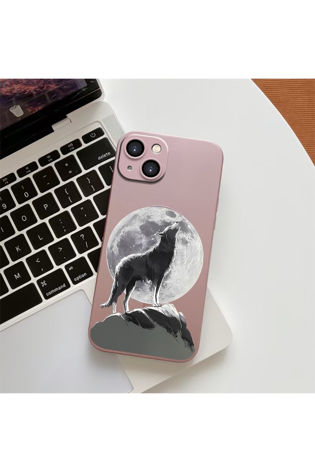 iPhone 14 Compatible High-Quality Magnetic Phone Case with Wolf Pattern