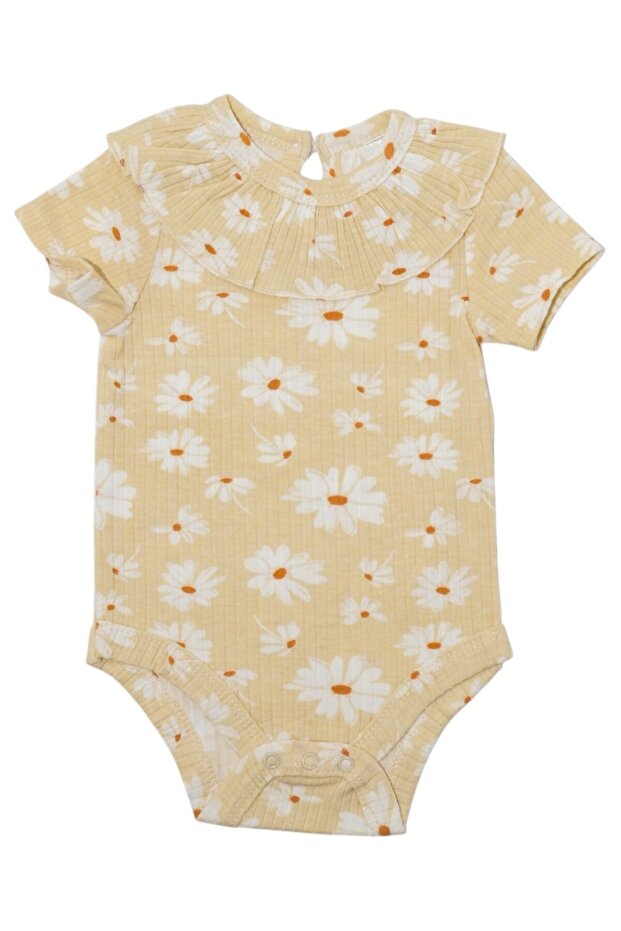 - Daisy Flower Print Short Sleeve Bodysuit - 3M to 12M