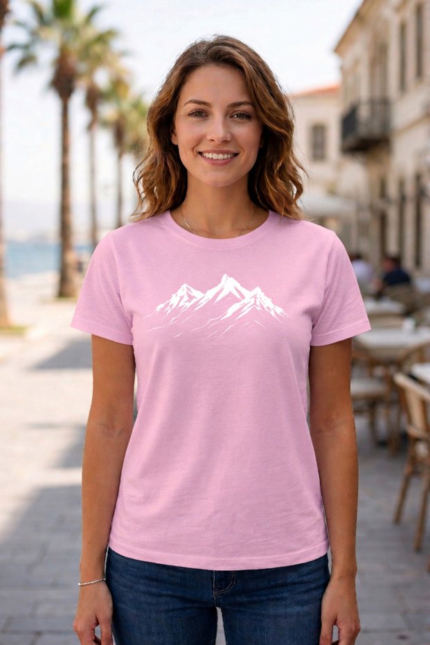 Women's Oversize T-Shirt Sira Daglar Printed 100% Cotton T-Shirt Comfortable Fit