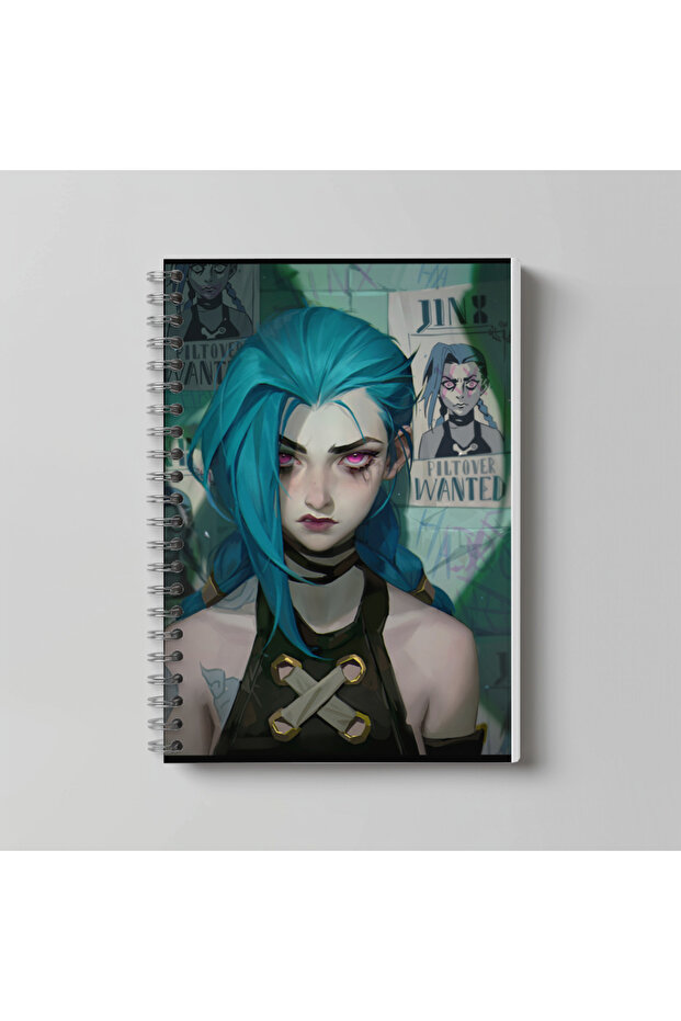 دفتر ملاحظات حلزوني A4 من Arcane Jinx LoL Anime للأولاد، 60 ورقة
