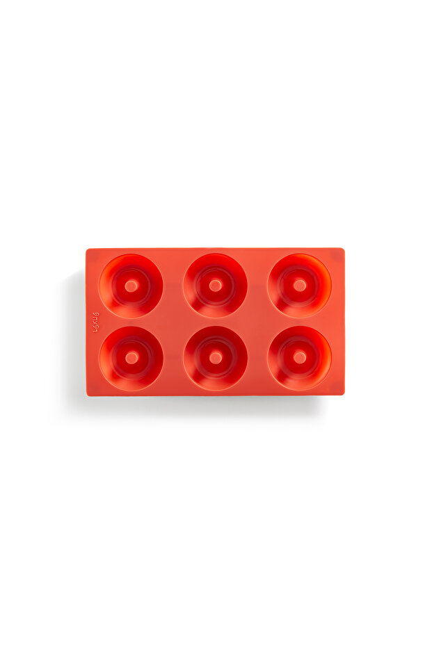Red Silicone 6-Piece Donut Mold