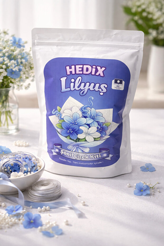 Hedix Şönil Çiçek Yapım Seti | DIY Buket Kiti | Kendin Yap Hobi Seti