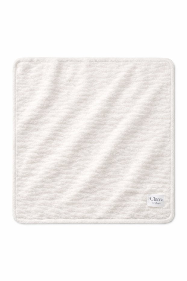 Wool Look Newborn Baby Blanket Cotton Lined Double-Sided 90 X 85 cm White