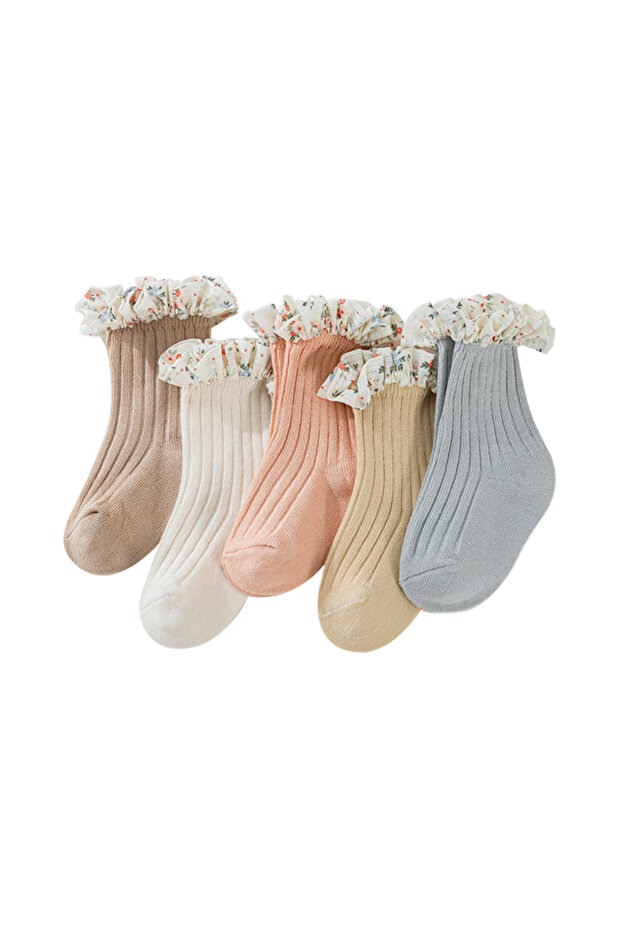 Sosete Frilly Ruffle crem - 4