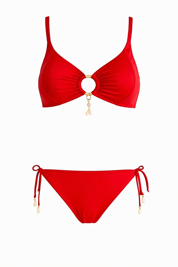 Strapless Shell Ring Women's Bikini Set - 2