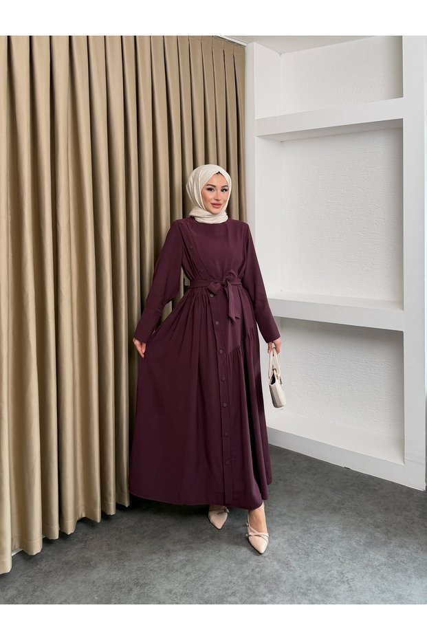 Alesta Model Coupra Fabric Detailed Women's Dress Set