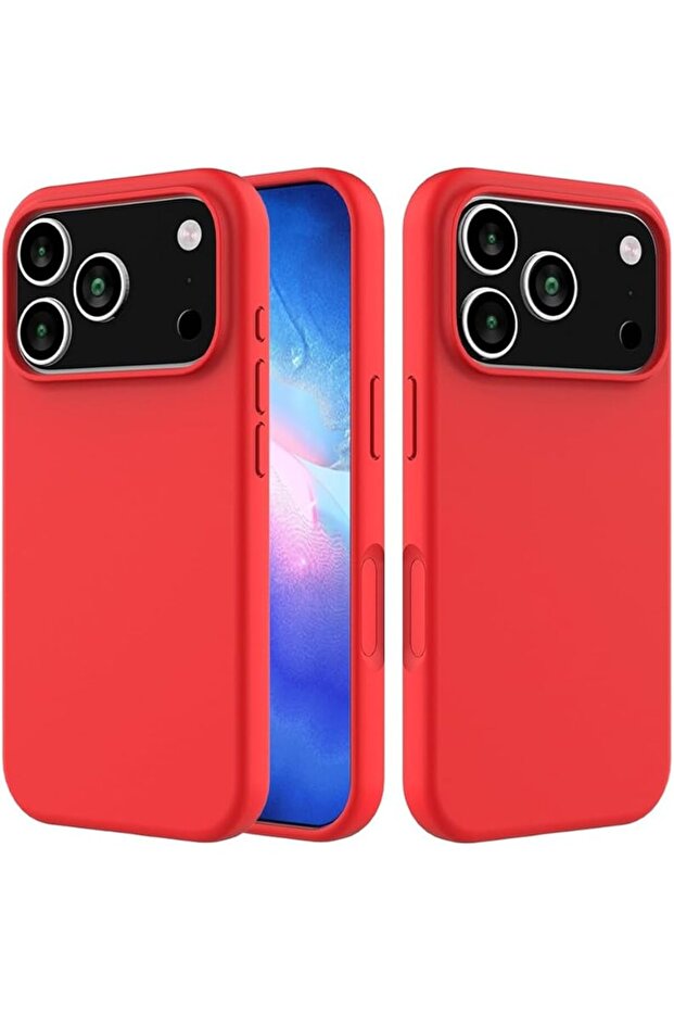 Soft Silicone Case for iPhone 17 Pro Max – Shockproof Protective Cover, Red