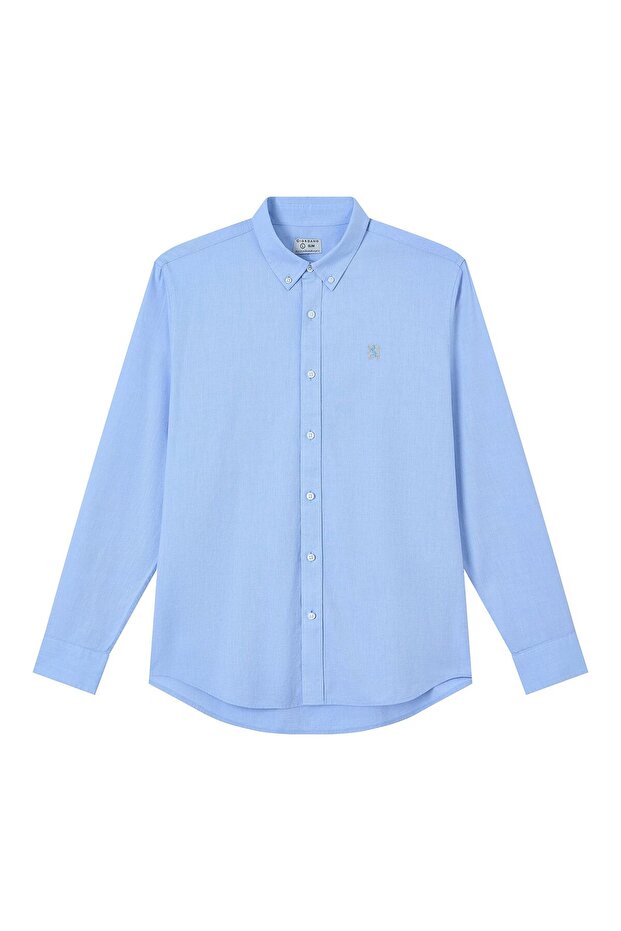 Men’s Cotton Slim Oxford Shirt with Embroidery